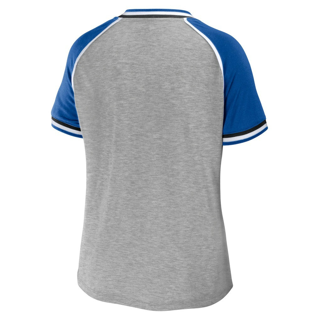 WEAR by Erin Andrews Women's Cropped Raglan Throwback V-Neck T-Shirt - Indianapolis Colts T-shirts