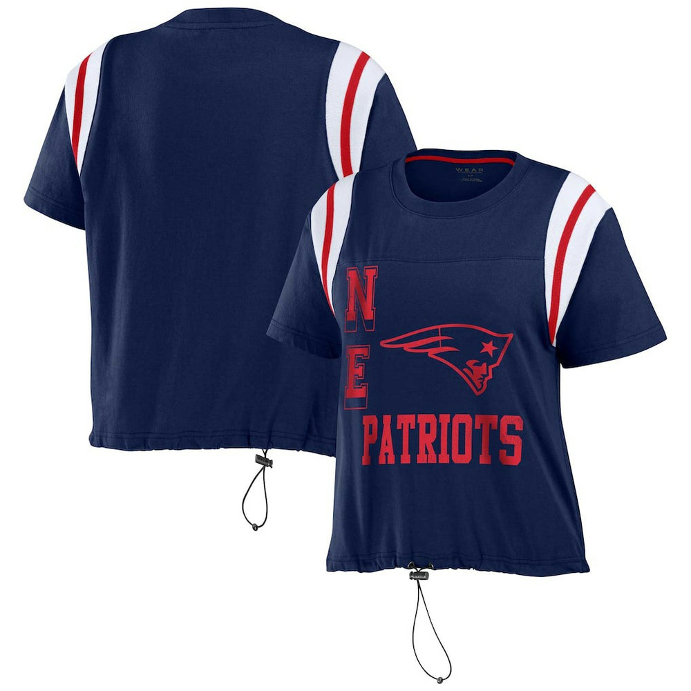 WEAR by Erin Andrews Women's Cinched Colorblock T-Shirt - New England Patriots T-shirts