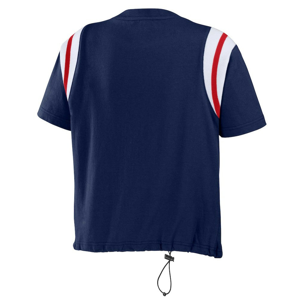WEAR by Erin Andrews Women's Cinched Colorblock T-Shirt - New England Patriots T-shirts