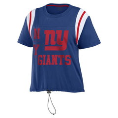 WEAR by Erin Andrews Women's Cinched Colorblock T-Shirt - New York Giants T-shirts