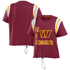WEAR by Erin Andrews Women's Cinched Colorblock T-Shirt - Washington Commanders T-shirts