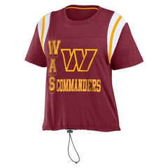 WEAR by Erin Andrews Women's Cinched Colorblock T-Shirt - Washington Commanders T-shirts