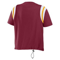 WEAR by Erin Andrews Women's Cinched Colorblock T-Shirt - Washington Commanders T-shirts