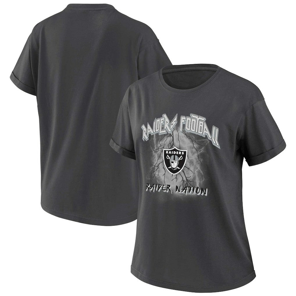 WEAR by Erin Andrews Women's Boyfriend T-Shirt - Las Vegas Raiders T-shirts
