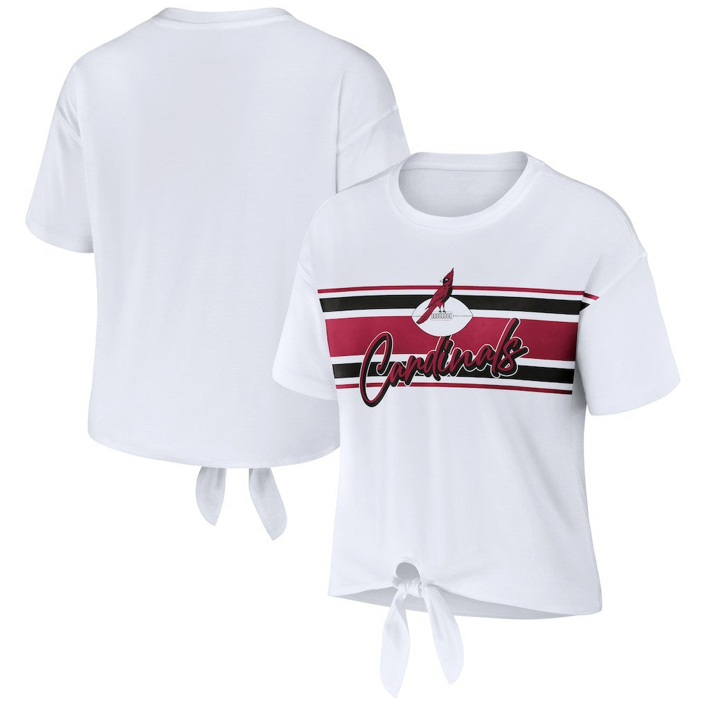 WEAR by Erin Andrews Women's Front Tie Retro T-Shirt - Arizona Cardinals T-shirts