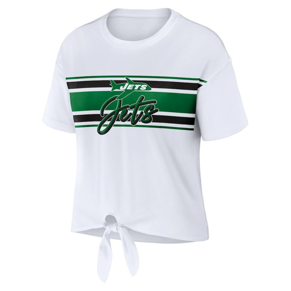 WEAR by Erin Andrews Women's Front Tie Retro T-Shirt - New York Jets T-shirts