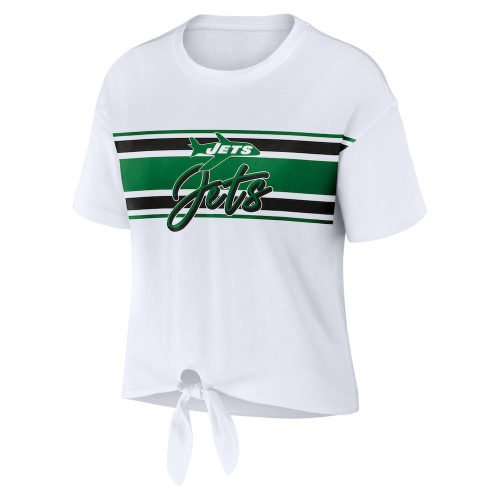 WEAR by Erin Andrews Women's Front Tie Retro T-Shirt - New York Jets T-shirts