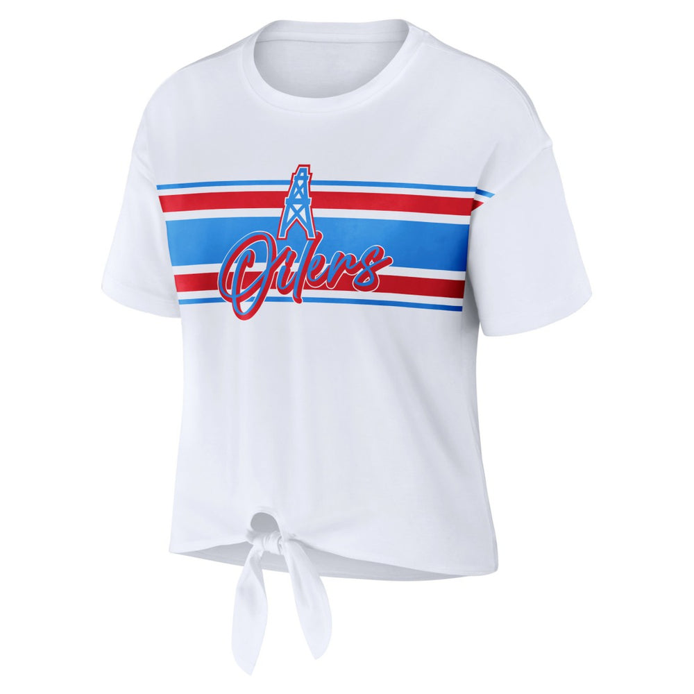WEAR by Erin Andrews Women's Front Tie Retro T-Shirt - Tennessee Titans T-shirts