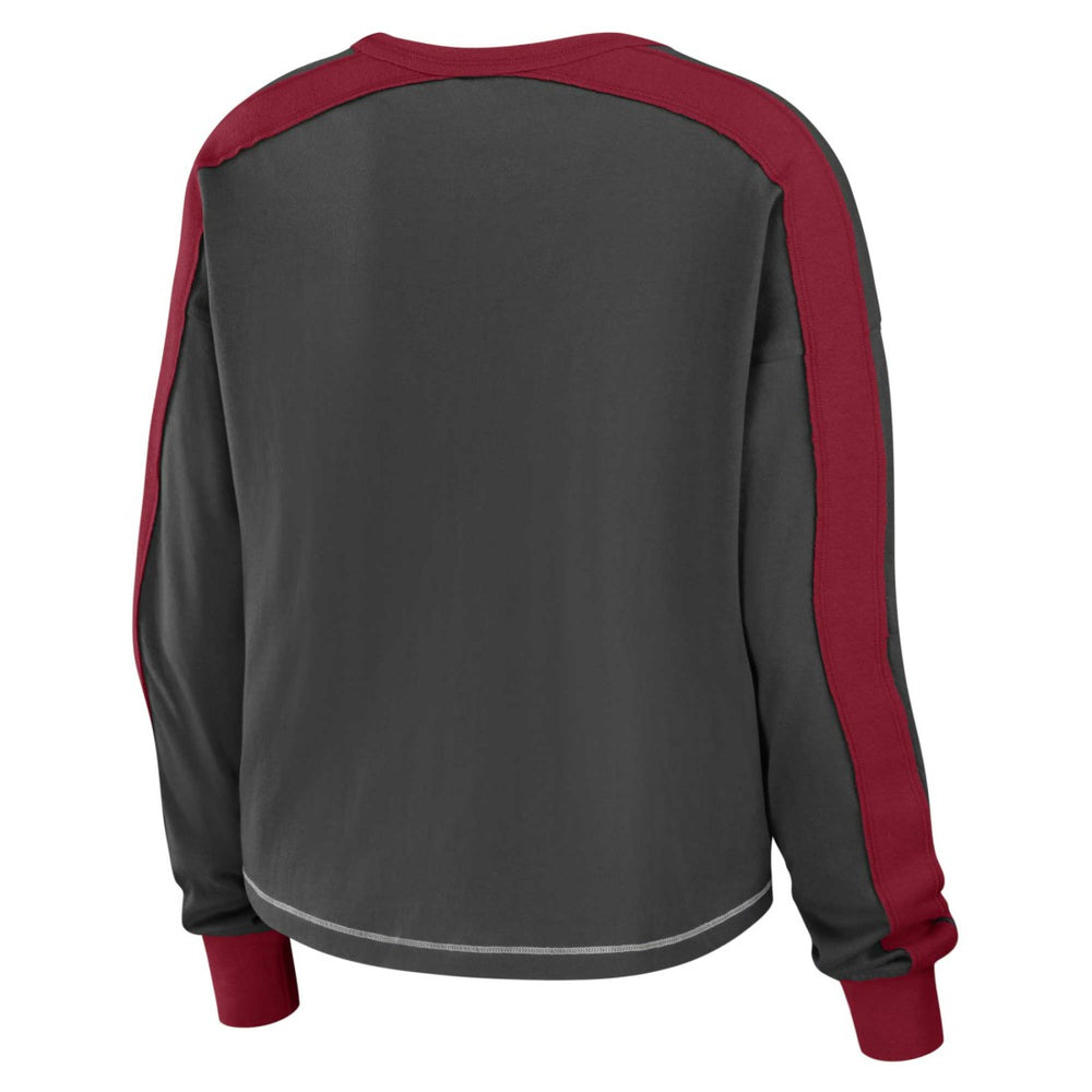 WEAR by Erin Andrews Women's Color Block Modest Crop Long Sleeve T-Shirt - Tampa Bay Buccaneers T-shirts
