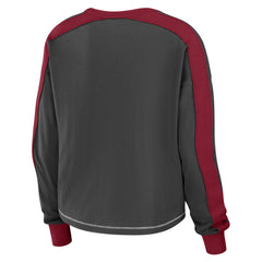 WEAR by Erin Andrews Women's Color Block Modest Crop Long Sleeve T-Shirt - Tampa Bay Buccaneers T-shirts