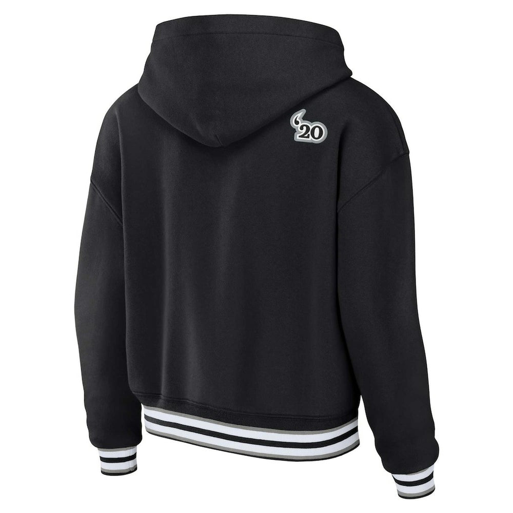 WEAR by Erin Andrews Women's Lace-Up Pullover Hoodie - Las Vegas Raiders Hoodies