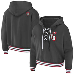 WEAR by Erin Andrews Women's Lace-Up Pullover Hoodie - Tampa Bay Buccaneers Hoodies