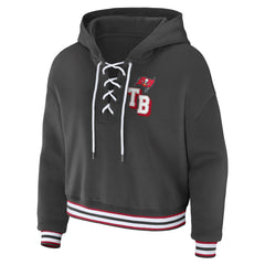 WEAR by Erin Andrews Women's Lace-Up Pullover Hoodie - Tampa Bay Buccaneers Hoodies