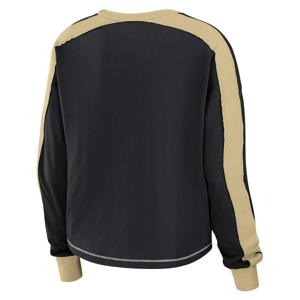 WEAR by Erin Andrews Women's Plus Size Colorblock Long Sleeve T-Shirt - New Orleans Saints T-shirts