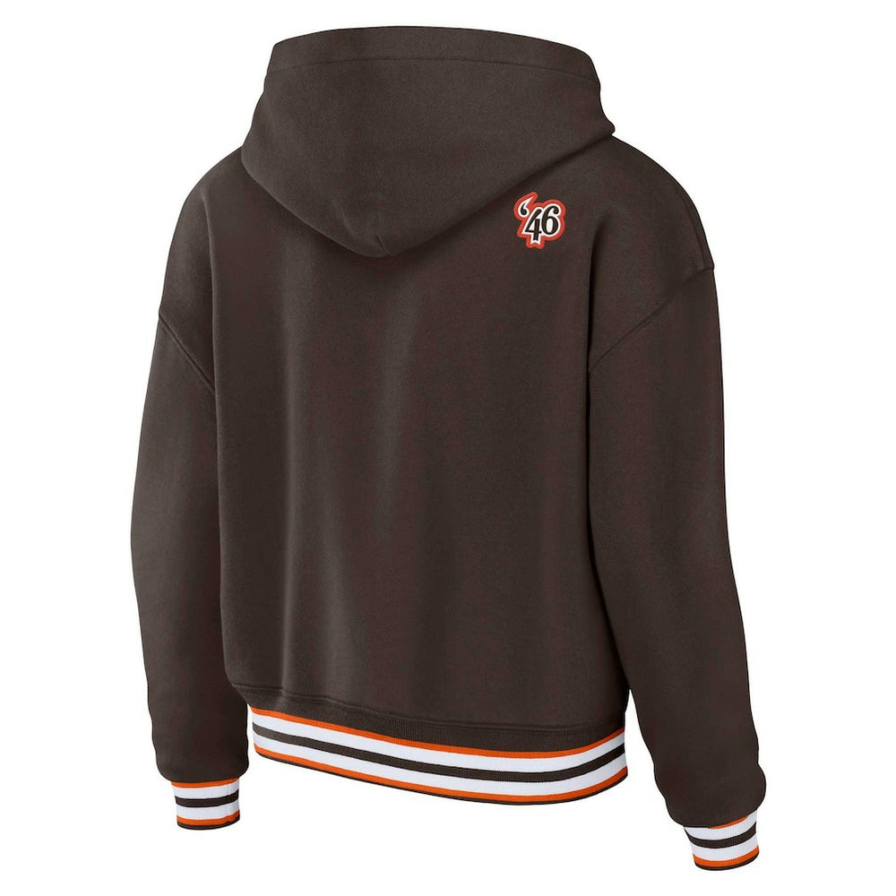 WEAR by Erin Andrews Women's Plus Size Lace-Up Pullover Hoodie - Cleveland Browns Hoodies
