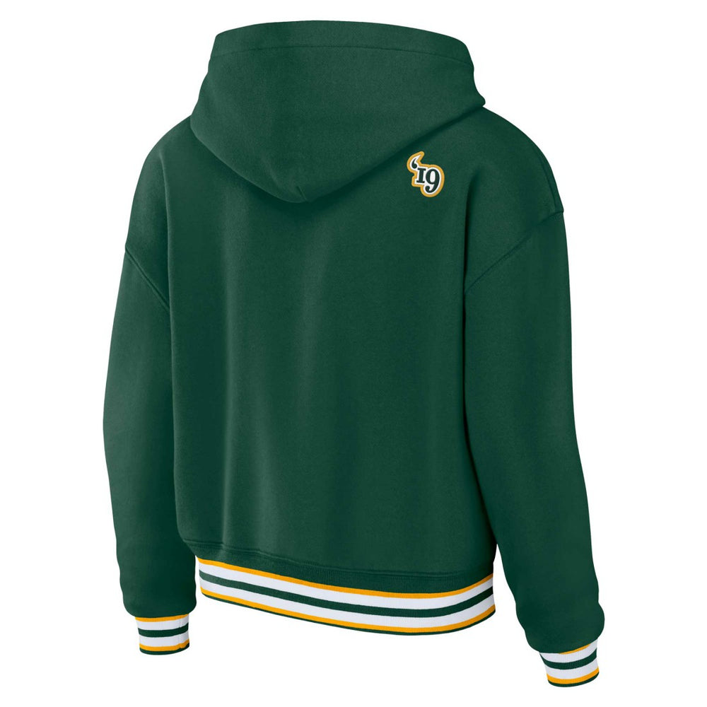 WEAR by Erin Andrews Women's Plus Size Lace-Up Pullover Hoodie - Green Bay Packers Hoodies