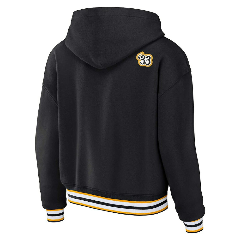 WEAR by Erin Andrews Women's Plus Size Lace-Up Pullover Hoodie - Pittsburgh Steelers Hoodies