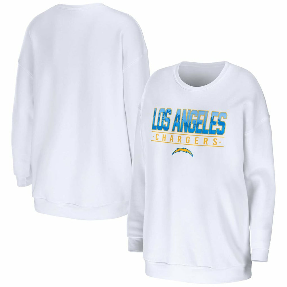 WEAR by Erin Andrews Women's Domestic Pullover Sweatshirt - Los Angeles Chargers Pullover