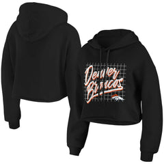 WEAR by Erin Andrews Women's Domestic Cropped Pullover Hoodie - Denver Broncos Hoodies