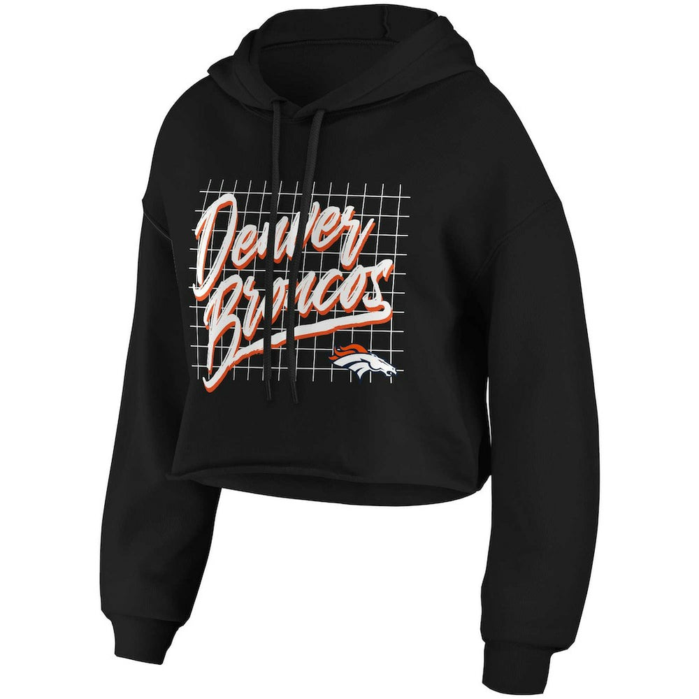 WEAR by Erin Andrews Women's Domestic Cropped Pullover Hoodie - Denver Broncos Hoodies
