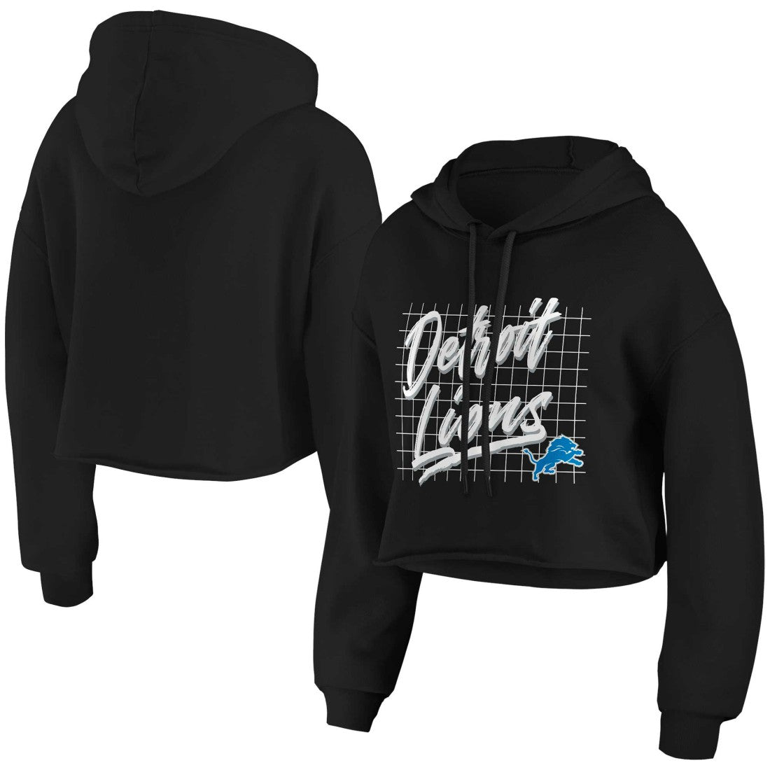 WEAR by Erin Andrews Women's Domestic Cropped Pullover Hoodie - Detroit Lions Hoodies