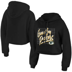 WEAR by Erin Andrews Women's Domestic Cropped Pullover Hoodie - Green Bay Packers Hoodies