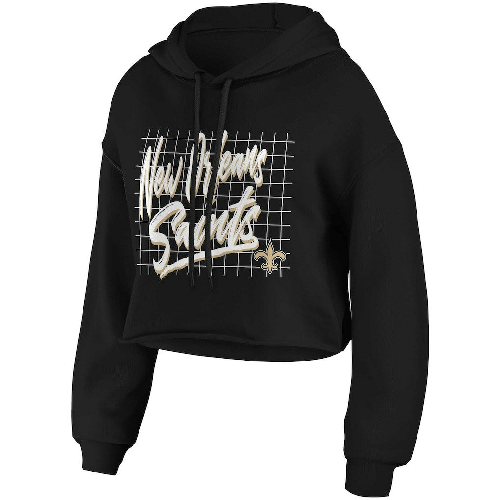 WEAR by Erin Andrews Women's Domestic Cropped Pullover Hoodie - New Orleans Saints Hoodies