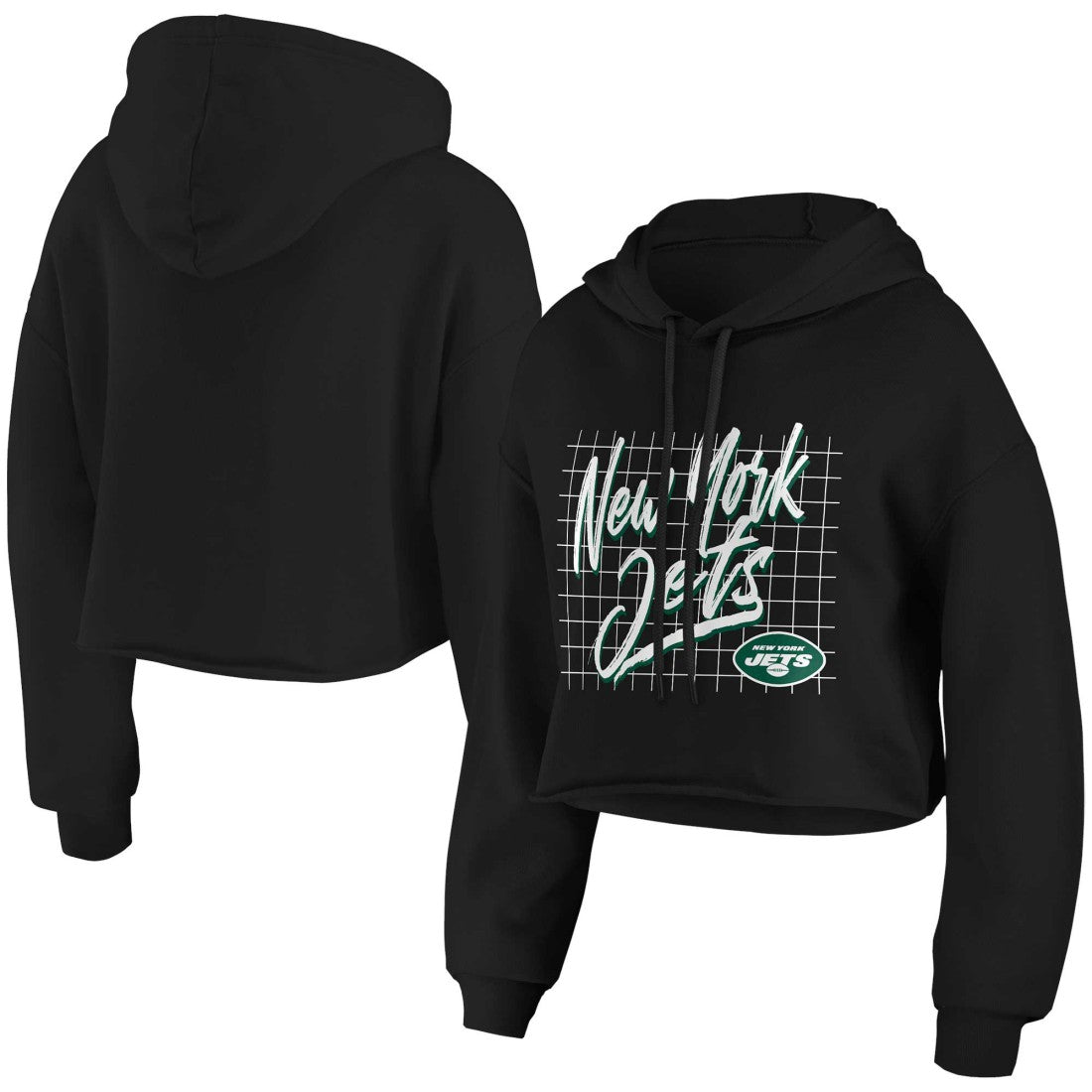 WEAR by Erin Andrews Women's Domestic Cropped Pullover Hoodie - New York Jets Hoodies