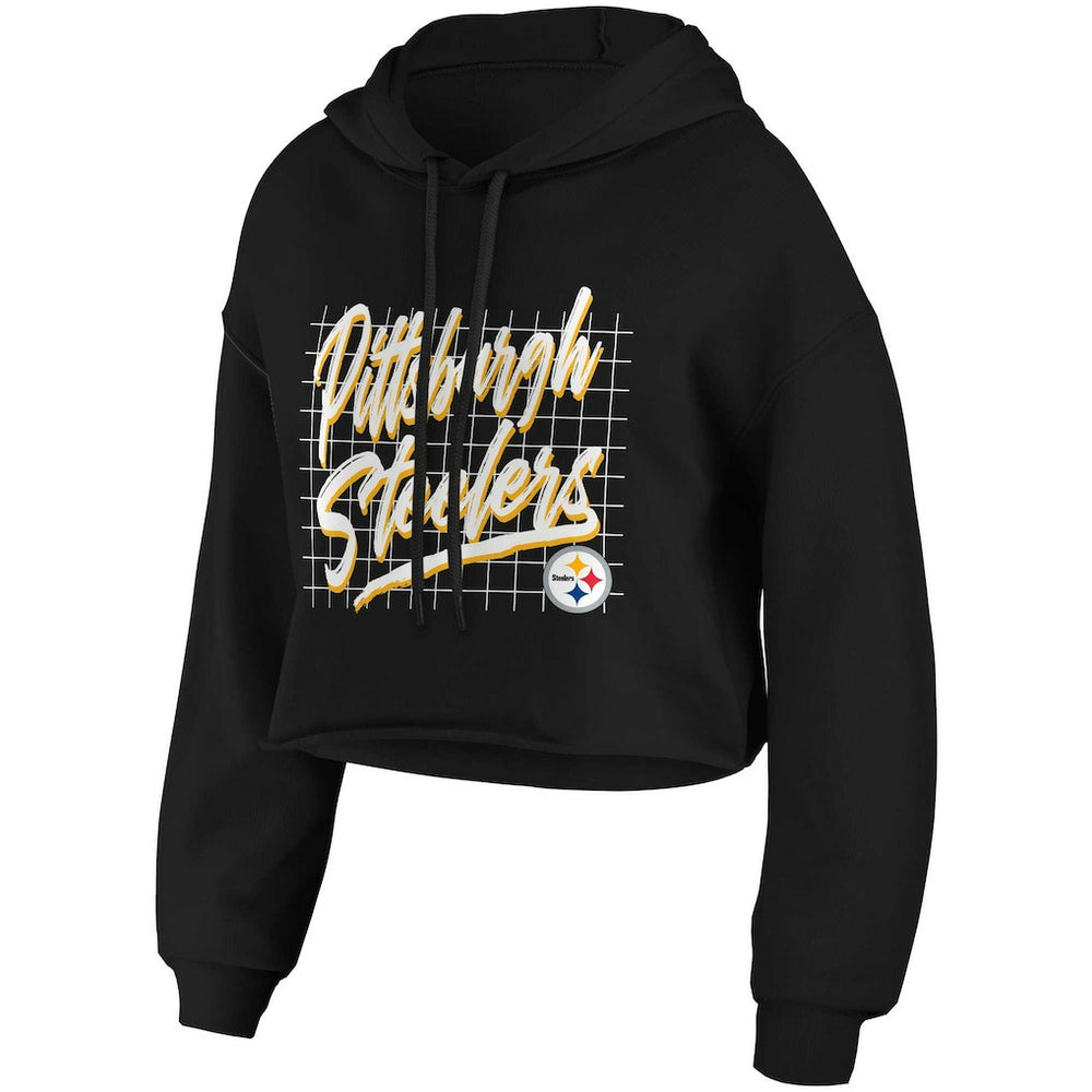 WEAR by Erin Andrews Women's Domestic Cropped Pullover Hoodie - Pittsburgh Steelers Hoodies