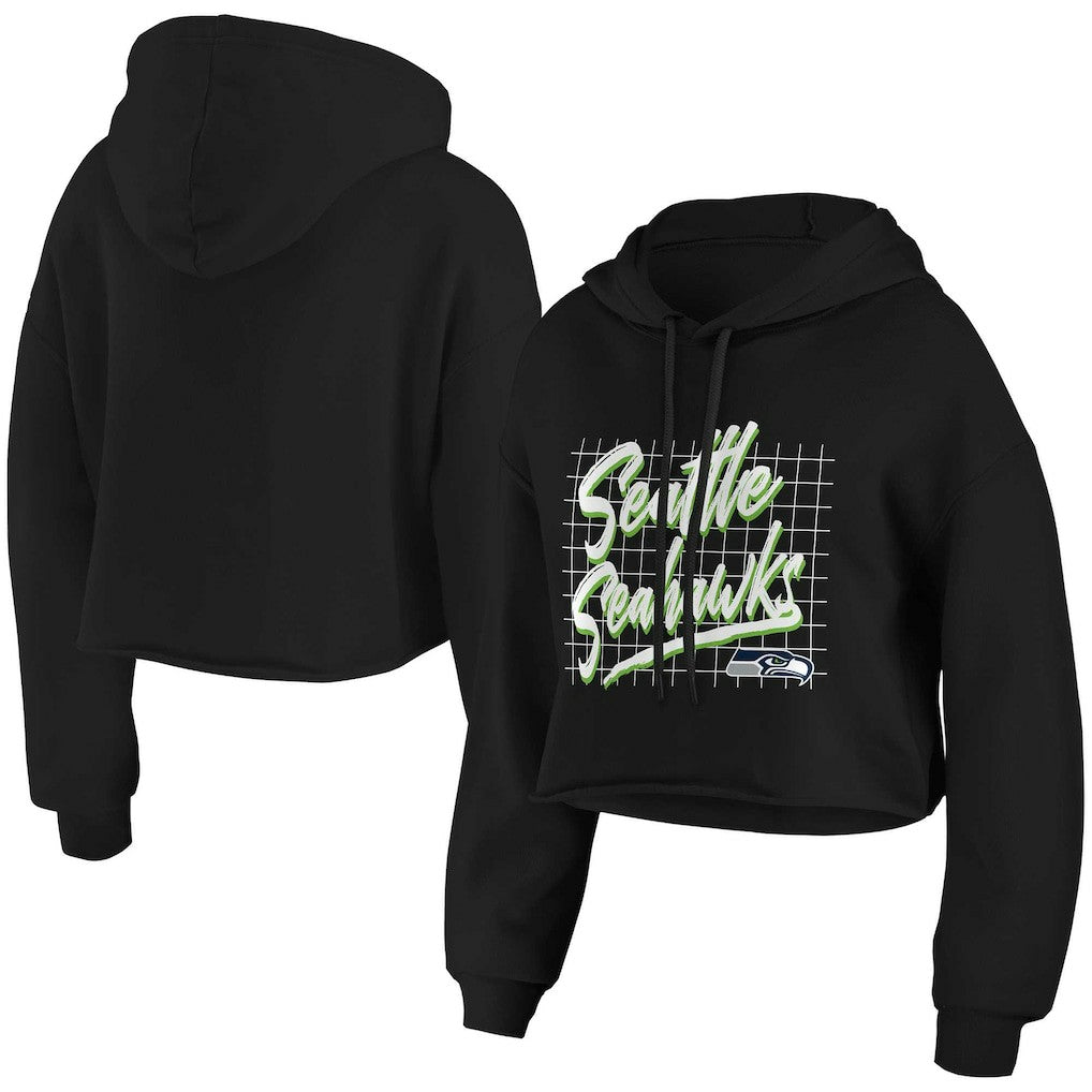WEAR by Erin Andrews Women's Domestic Cropped Pullover Hoodie - Seattle Seahawks Hoodies