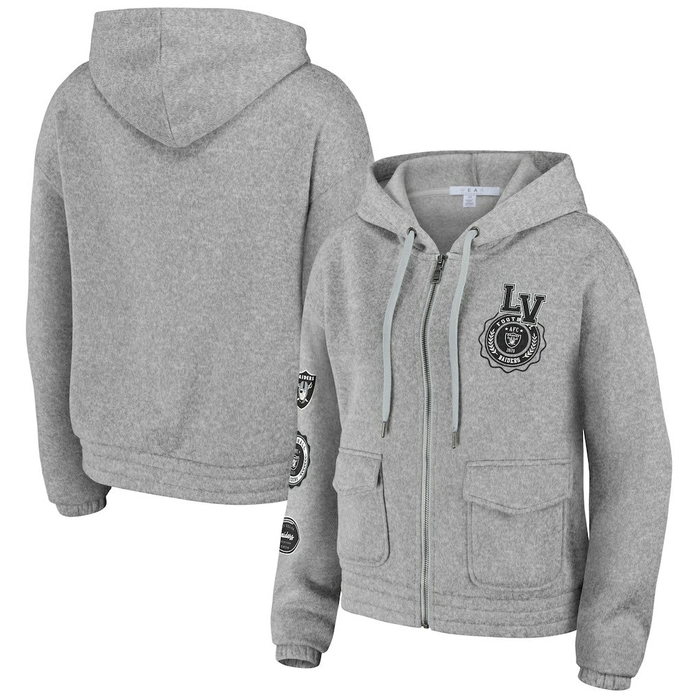 WEAR by Erin Andrews Women's Full-Zip Hoodie - Las Vegas Raiders Hoodies