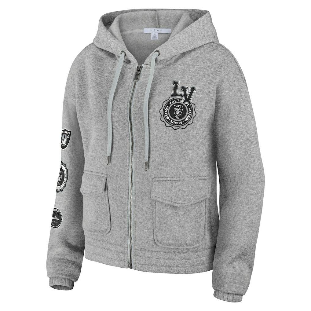 WEAR by Erin Andrews Women's Full-Zip Hoodie - Las Vegas Raiders Hoodies