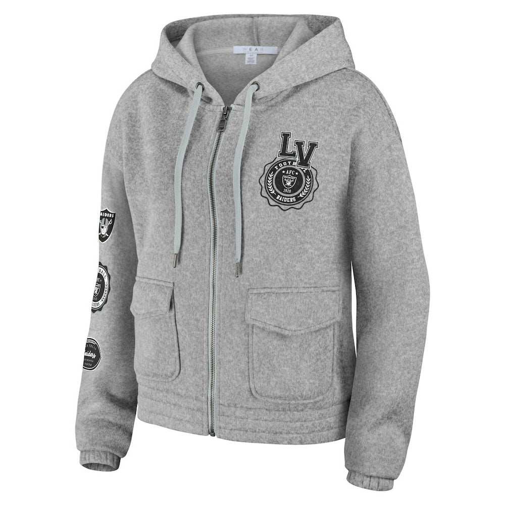 WEAR by Erin Andrews Women's Full-Zip Hoodie - Las Vegas Raiders Hoodies