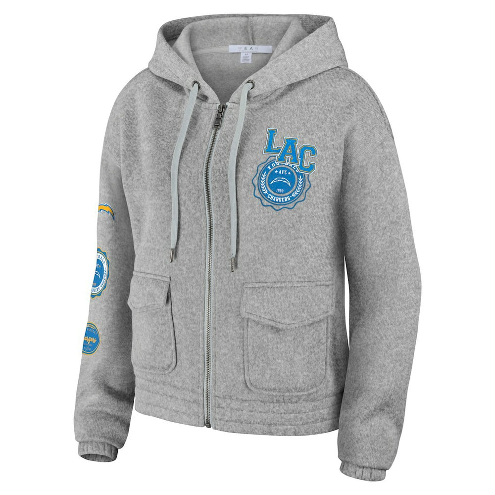 WEAR by Erin Andrews Women's Full-Zip Hoodie - Los Angeles Chargers Hoodies