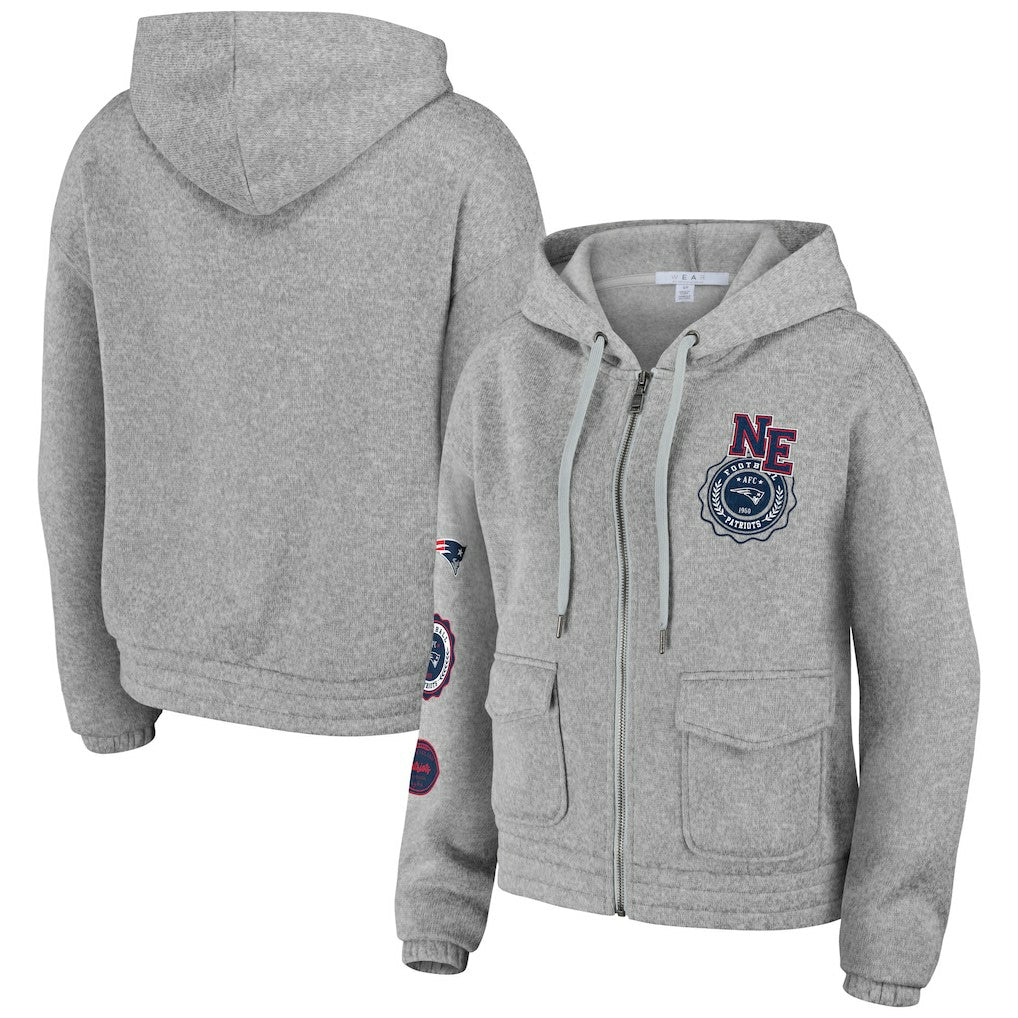 WEAR by Erin Andrews Women's Full-Zip Hoodie - New England Patriots Hoodies