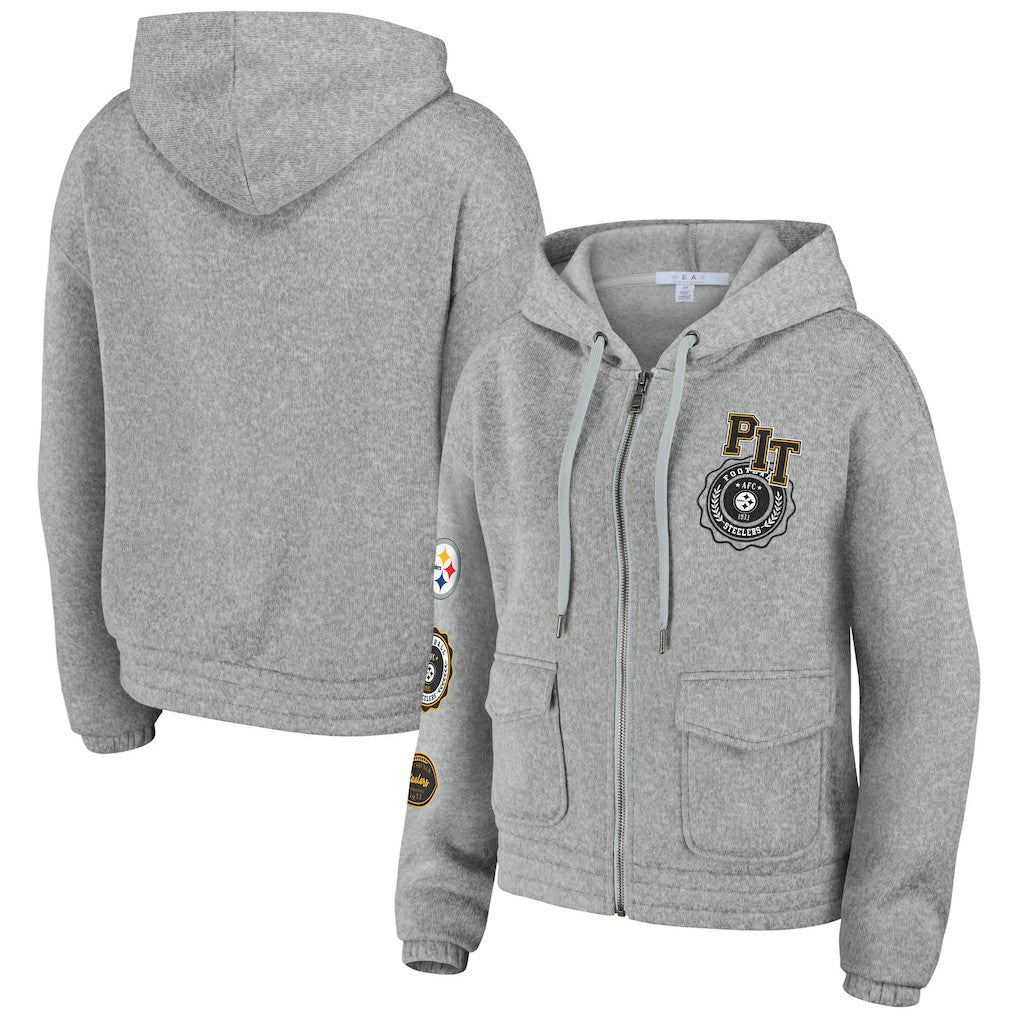 WEAR by Erin Andrews Women's Full-Zip Hoodie - Pittsburgh Steelers Hoodies