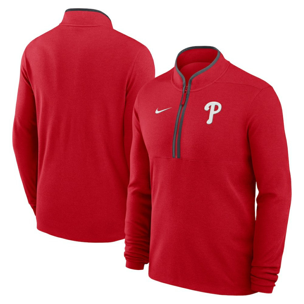 Red Philadelphia Phillies Nike Dri-FIT Victory Half-Zip Pullover