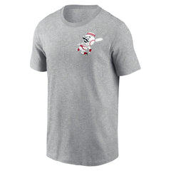Heather Gray Cincinnati Reds Nike Cooperstown Collection Large Logo 2-Hit T-Shirt