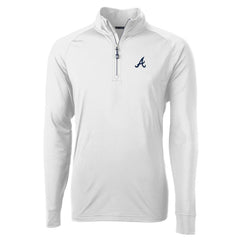 White Atlanta Braves Cutter & Buck Adapt Eco Knit Stretch Recycled Quarter-Zip Pullover Top