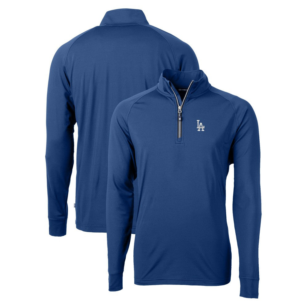 Royal Los Angeles Dodgers Cutter & Buck Adapt Eco Knit Stretch Recycled Quarter-Zip Pullover Top