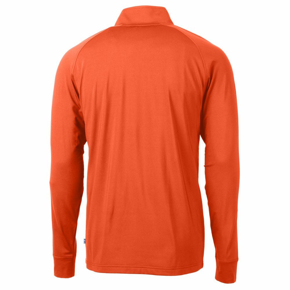 Orange New York Mets Cutter & Buck Adapt Eco Knit Stretch Recycled Quarter-Zip Pullover Top