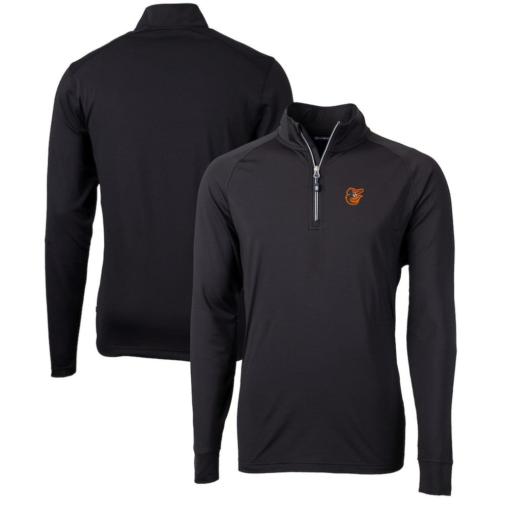 Black Baltimore Orioles Cutter & Buck Adapt Eco Knit Stretch Recycled Quarter-Zip Pullover Top