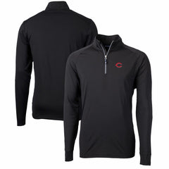 Black Cincinnati Reds Cutter & Buck Adapt Eco Knit Stretch Recycled Quarter-Zip Pullover Top