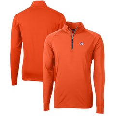 Orange Houston Astros Cutter & Buck Adapt Eco Knit Stretch Recycled Quarter-Zip Pullover Top