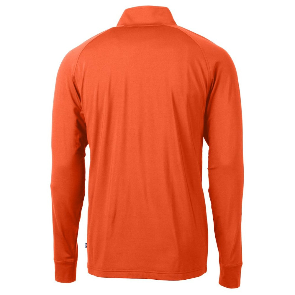 Orange Houston Astros Cutter & Buck Adapt Eco Knit Stretch Recycled Quarter-Zip Pullover Top