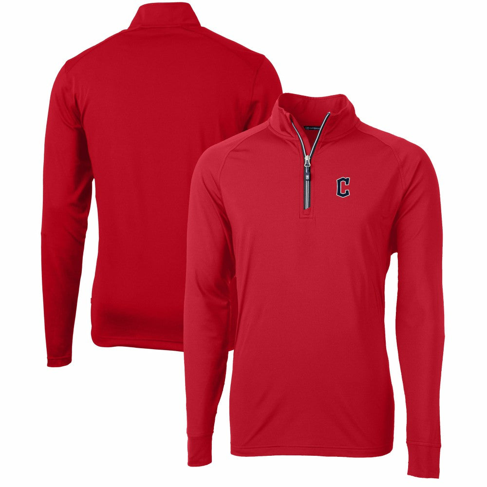 Red Cleveland Guardians Cutter & Buck Adapt Eco Knit Stretch Recycled Quarter-Zip Pullover Top