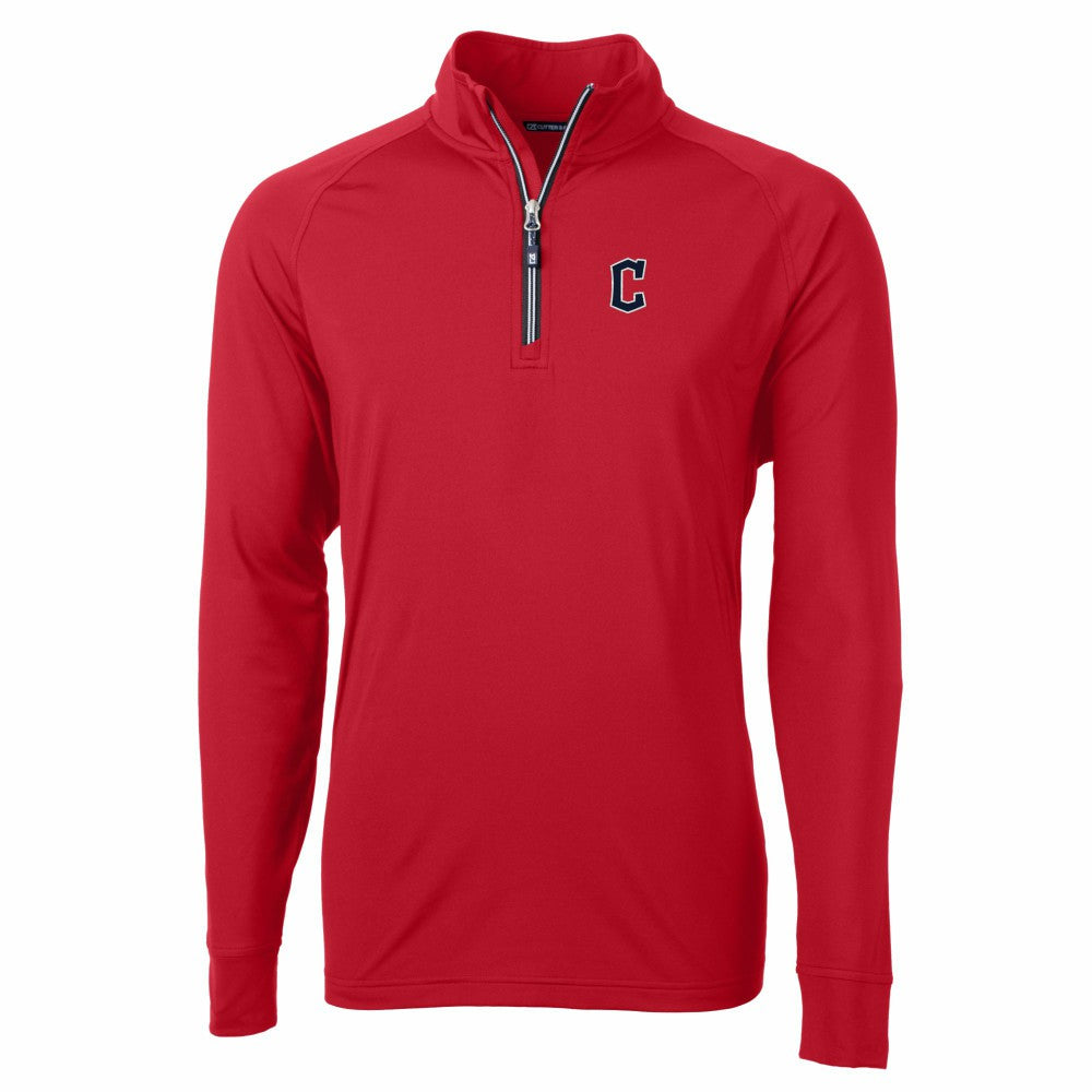 Red Cleveland Guardians Cutter & Buck Adapt Eco Knit Stretch Recycled Quarter-Zip Pullover Top