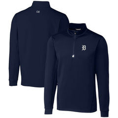 Navy Detroit Tigers Cutter & Buck Traverse Stretch Quarter-Zip Pullover Top