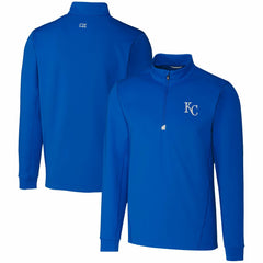 Royal Kansas City Royals Cutter & Buck Traverse Stretch Quarter-Zip Pullover Top