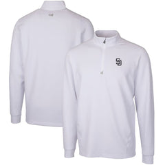 White San Diego Padres Cutter & Buck Traverse Stretch Quarter-Zip Pullover Top